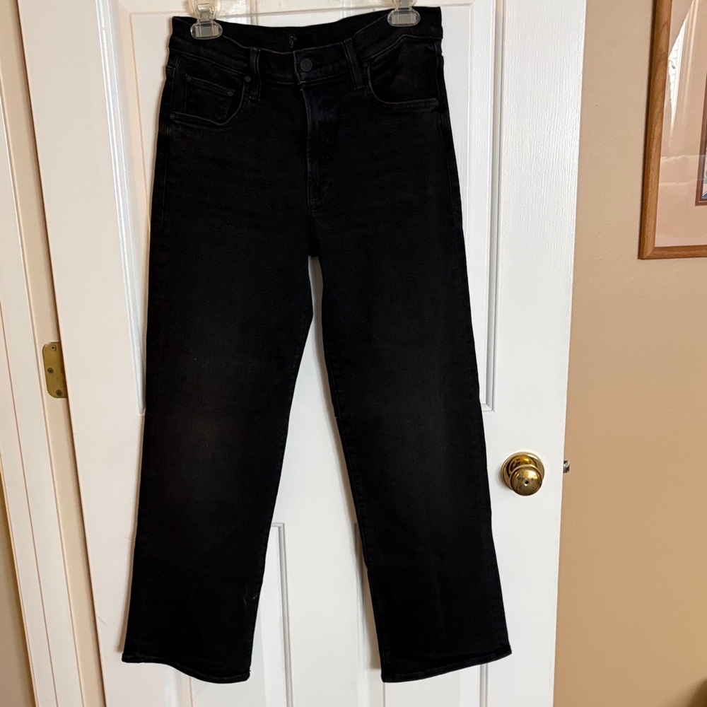 MOTHER Charcoal Denim jeans- the rambler mid rise zip flood